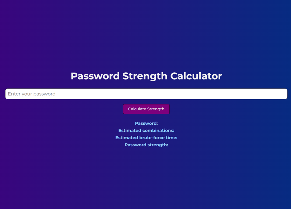 Password strength calculator Project image